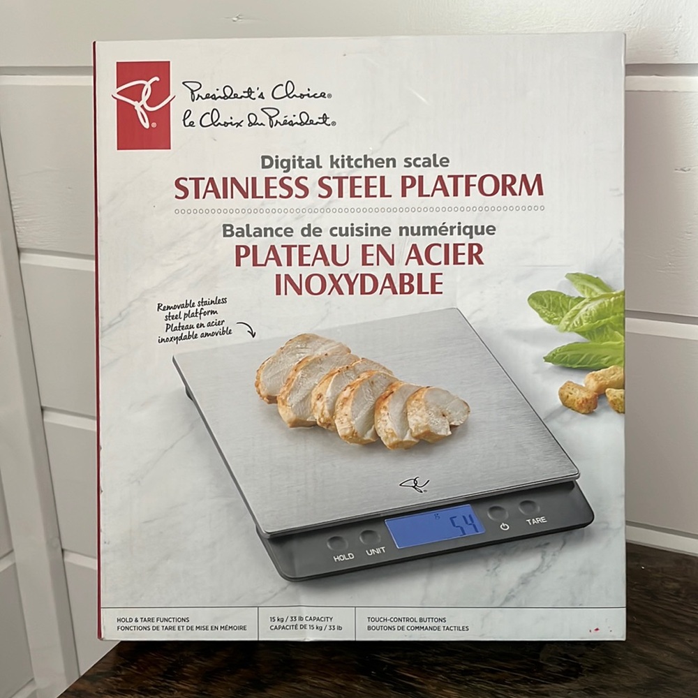 🆕 President’s Choice Stainless Steel Digital Kitchen Scale, see note
